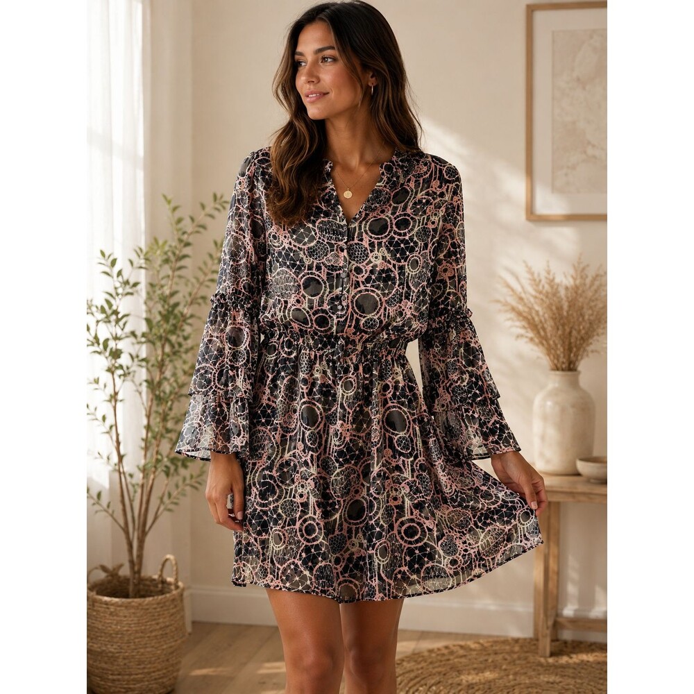 MSRP $80 Bar III Women Circular Mini Dress/Top Rayon Size S